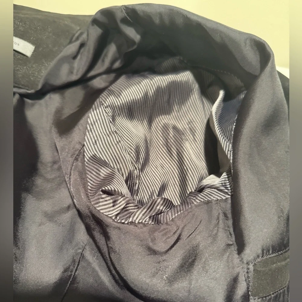 John Varvatos EUC Men's Size Eu 48 US 38 Black Double-Breasted Sheepskin Blazer - Picture 9 of 16